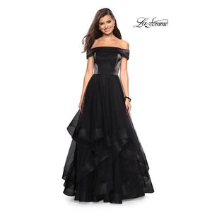 La Femme Off the Shoulder Evening Dress Black Women's Size 14 NWT
